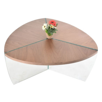 Table en cœur pied vitré boiser marron CT 933