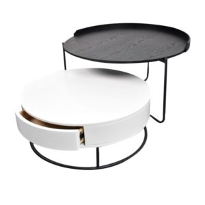 Table ronde noire et blanc CTA 01