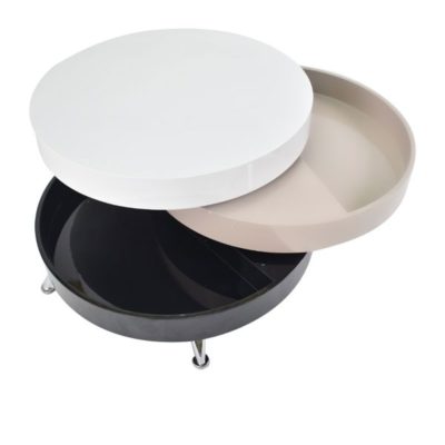 Table ronde 3 en 1 (blanc, beige, noir) 621D