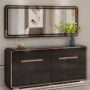 Buffet et miroir noir argenté 99125