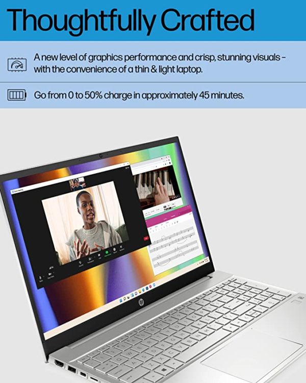 HP Pavilion, Ecran 15'', Core i7-1255U, 16 Go RAM, 512 Go SSD, MX550 2Go, Windows 11 Home, Natural Silver – Image 2