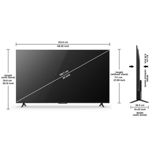 TCL Google TV LED – 55’’ - 4K Ultra HD -BLUETOOTH-WIFI- Noir – Image 2