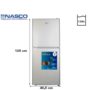 Nasco Réfrigérateur Combiné -Nasd2-203fl - 136 Litres Net / R600a / Argent 3 Tiroirs - Garantie 12 Mois