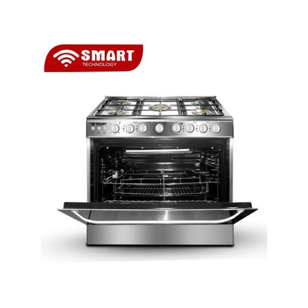 SMART TECHNOLOGY Gazinière 5 Feux Avec Four - STC-9060C - 90 X 60 Cm - Inox - Garantie 6 Mois – Image 2