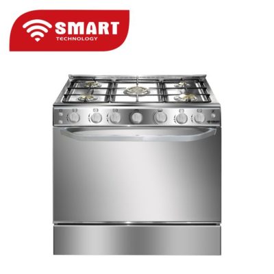 SMART TECHNOLOGY Gazinière 5 Feux Avec Four En Inox STC-8060C – 80 X 60 Cm – Gris – Garantie 6Mois