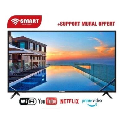 SMART TECHNOLOGY LED TV 43″ Avec Webos-Wifi-Netfl-YouTube-Prime Vidéo/ 2 Télécommandes (1 Télécommande Sans Vocale + 1 Télécommande Souris Vocale) / HDMI-USB-3D-DV3T-DV3T2-Noir