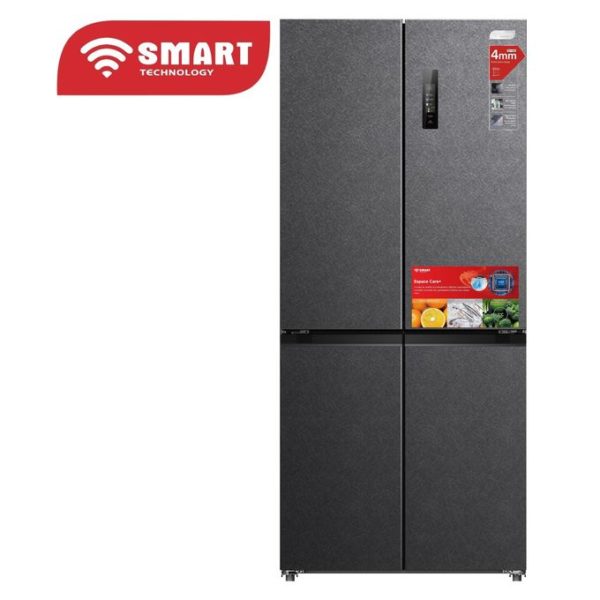 SMART TECHNOLOGY Réfrigérateur Combiné Américain 4 Battants NOFRST INVT SMART 518L (STCB-600M)-Gris / Garantie 12 Mois