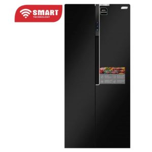 SMART TECHNOLOGY Réfrigérateur Américain 2 Battants NFRST INVT 450L Smart (STR-9011H) - Gris Foncé - 12 Mois Garantie