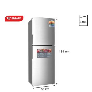 SMART TECHNOLOGY Réfrigérateur Combiné Smart 230L (STCB-308) Gris -5 Tiroirs -12 Mois Garantie