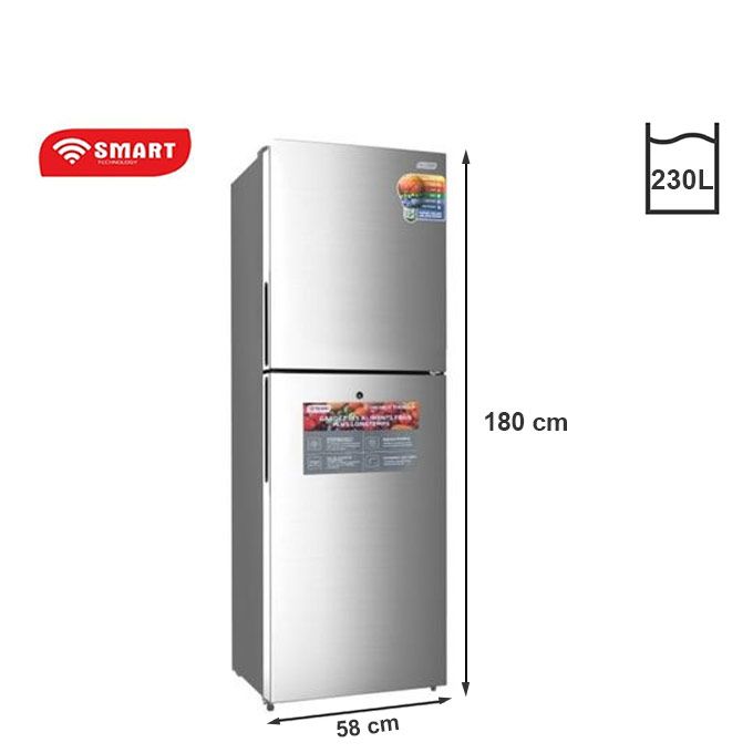 SMART TECHNOLOGY Réfrigérateur Combiné Smart 230L (STCB-308) Gris -5 Tiroirs -12 Mois Garantie