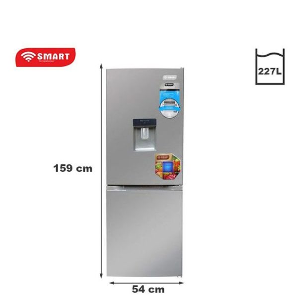 SMART TECHNOLOGY Réfrigérateur Combiné Avec Fontaine - STCB-459WM- 227L - Inox - 12 Mois De Garantie