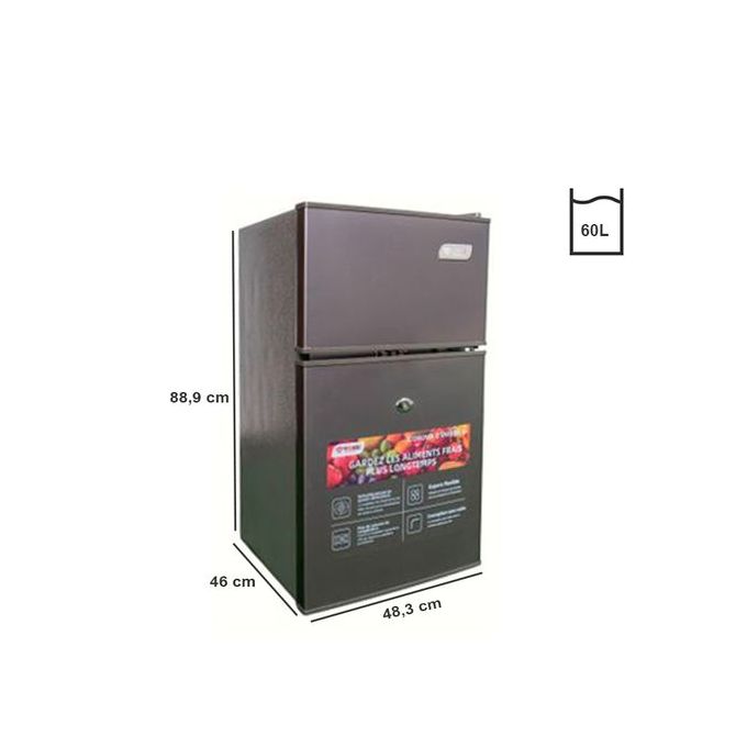 SMART TECHNOLOGY Réfrigérateur 2 Portes DFRST Smart- 60L – STR-75H – Gris – Garantie 12 Mois